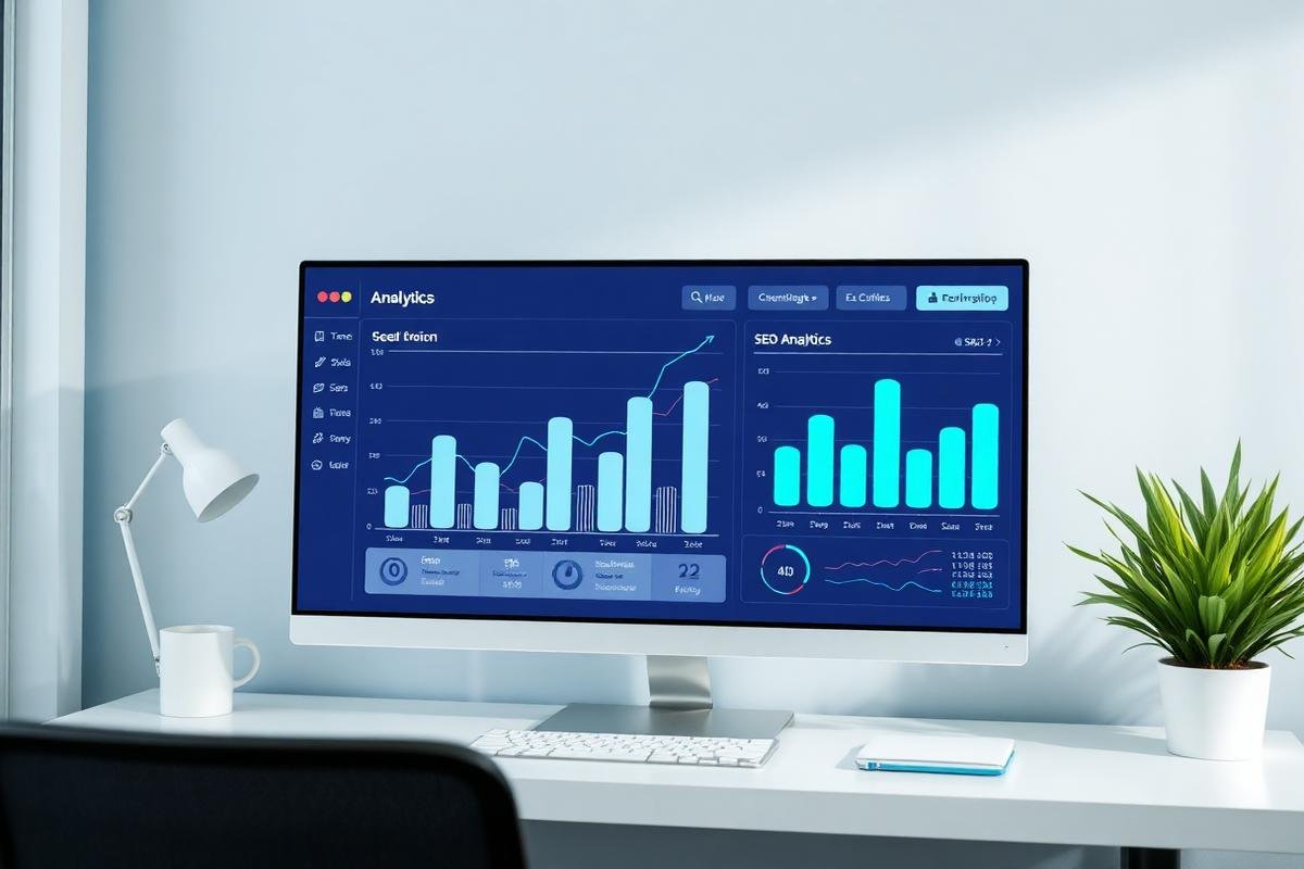 SEO analytics dashboard showing growth